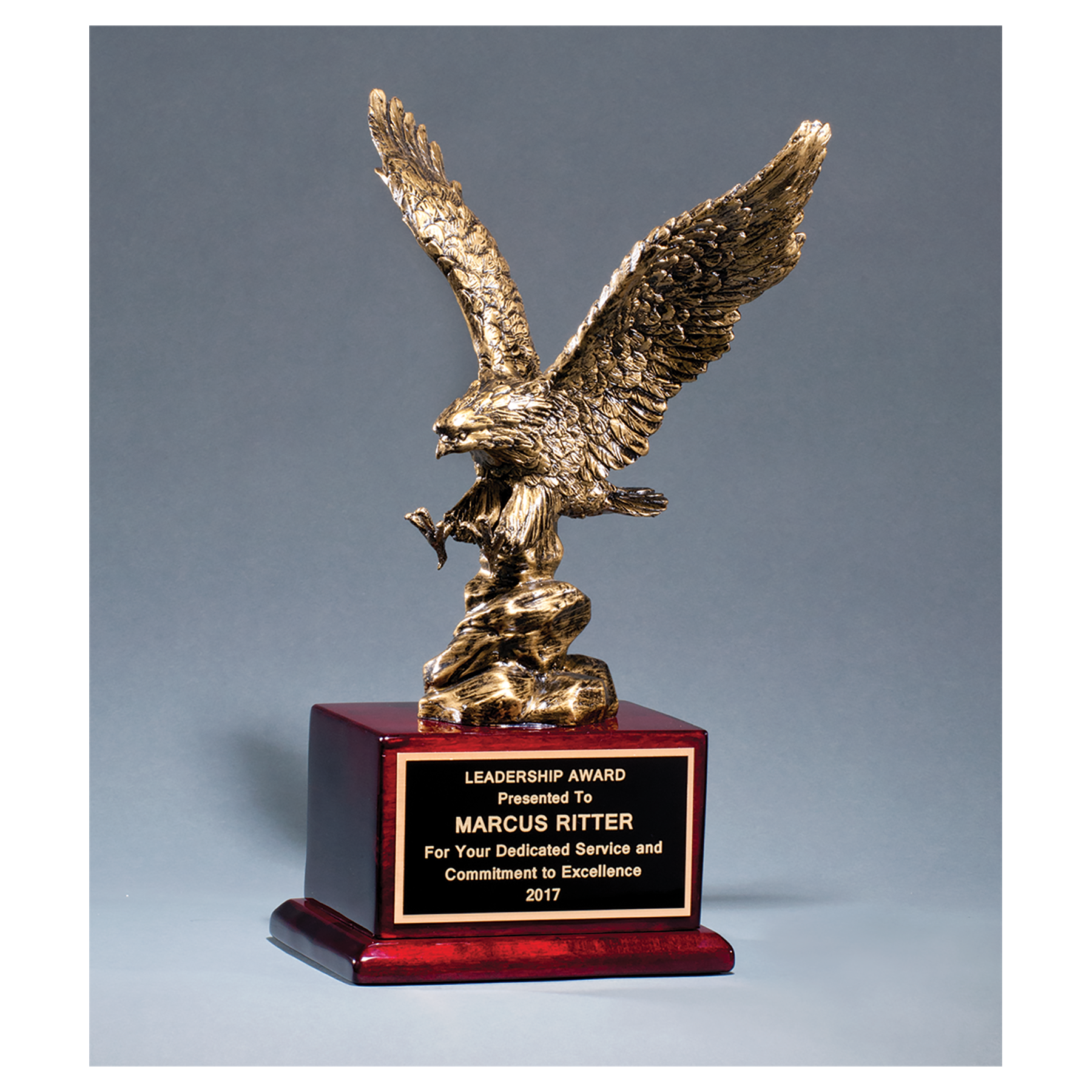 Bronze Finished Eagle on Piano-Finish Base