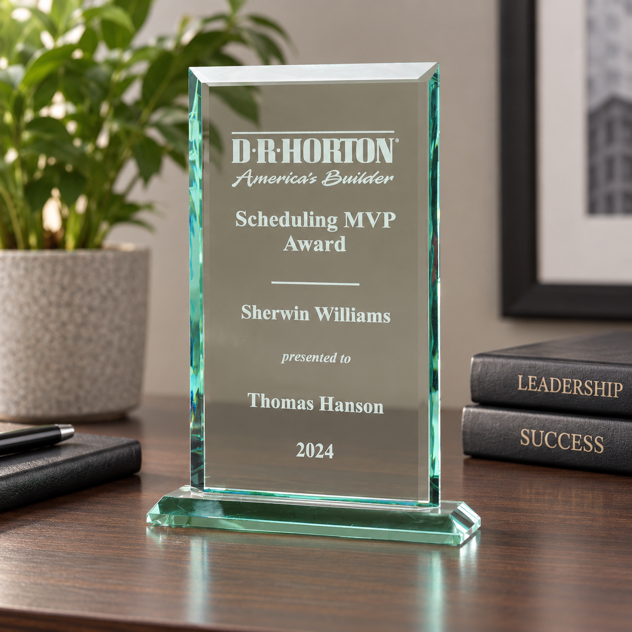 Thick Apex Series Jade Glass Award