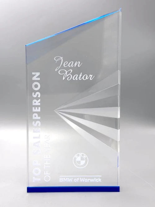 Clear Acrylic Fan Peak With Blue Mirror Bottom