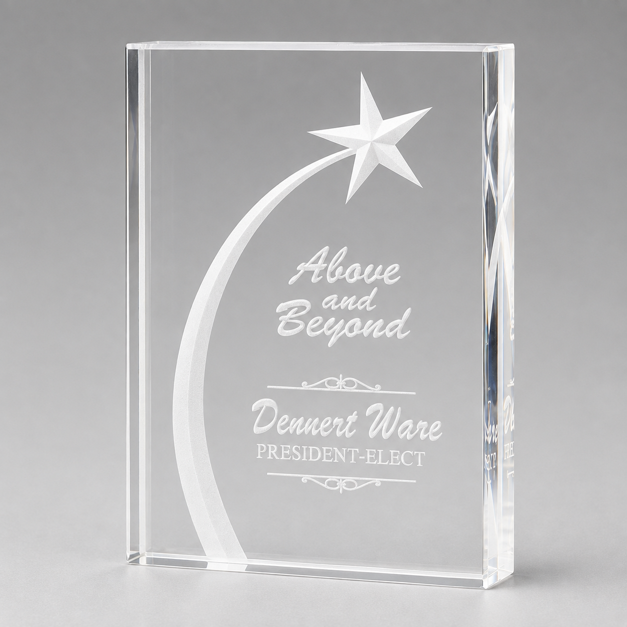 3D Carved Rising Star Acrylic Award