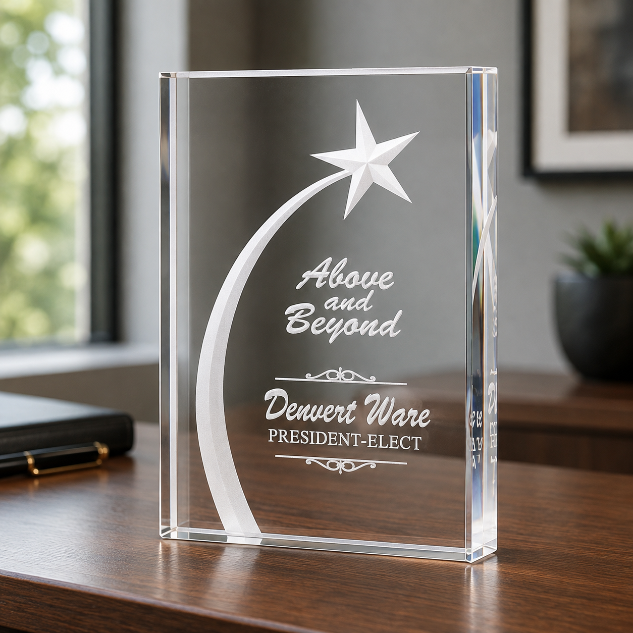 3D Carved Rising Star Acrylic Award