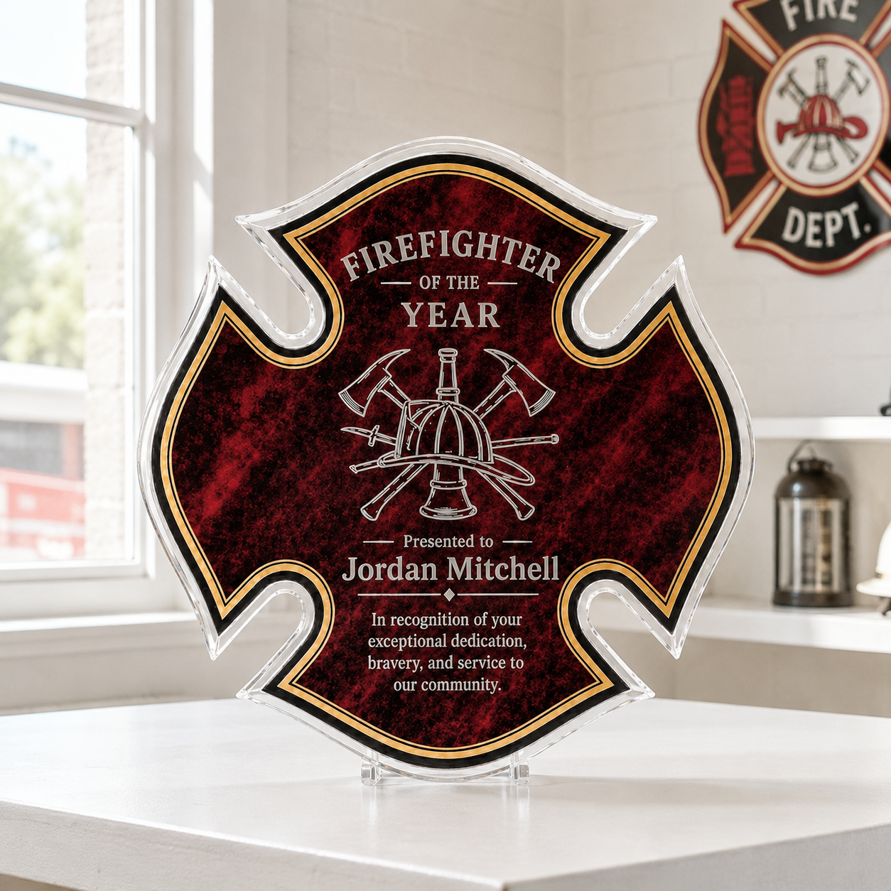 Maltese Cross Acrylic Plaque