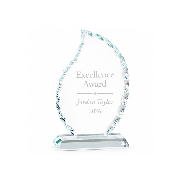 Faceted Flame Glass Sculpture Award — 7.5" catalog view