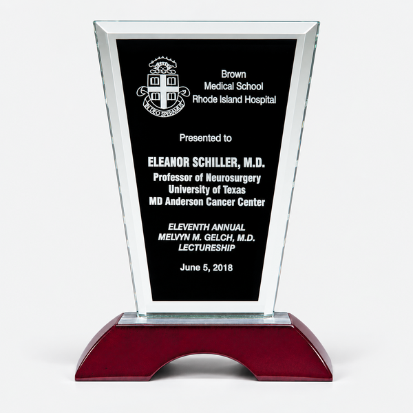 Clear Glass Award with Black Silkscreened Center