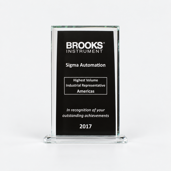 Rectangular Glass Award with Black Center