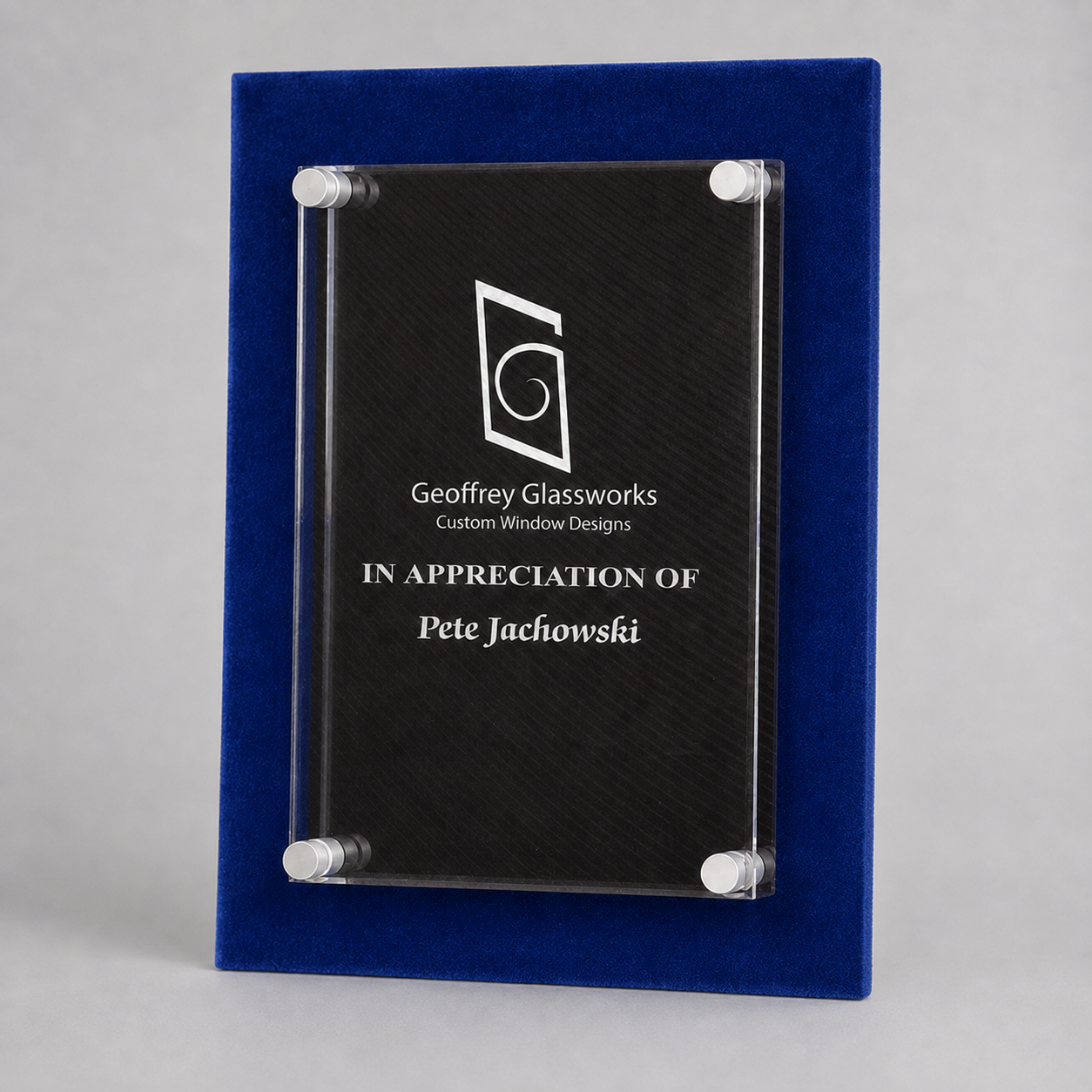 Blue Velvet Floating Acrylic Plaque