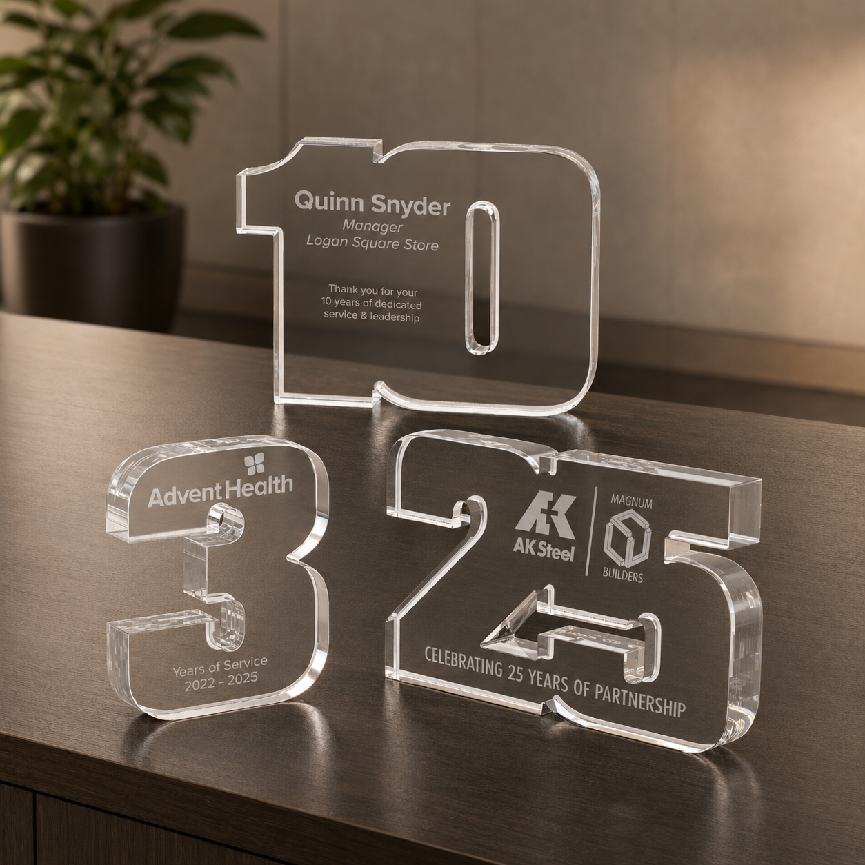 Clear Years of Service Acrylic Award