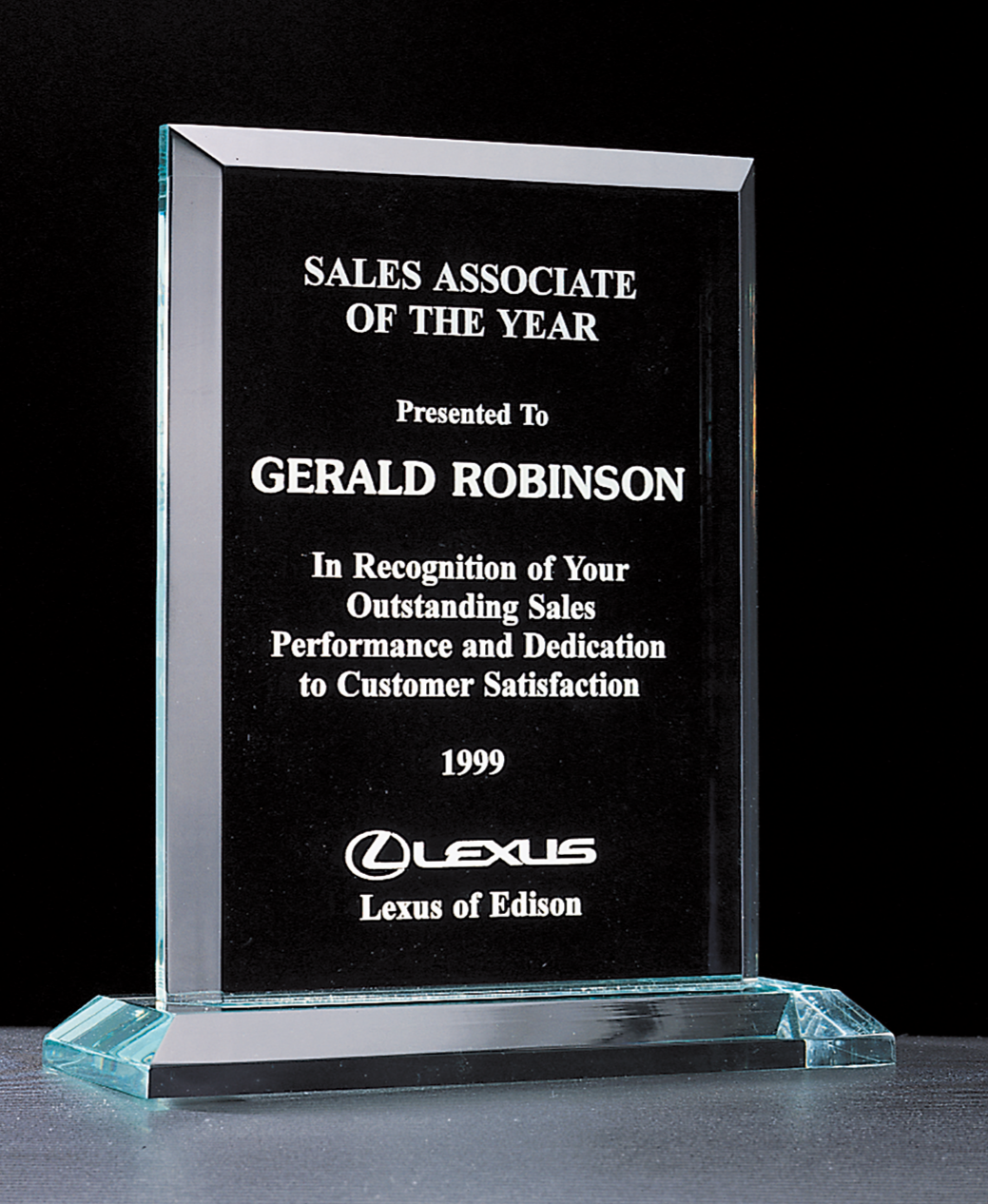 Apex Series Acrylic Award on Acrylic Base.