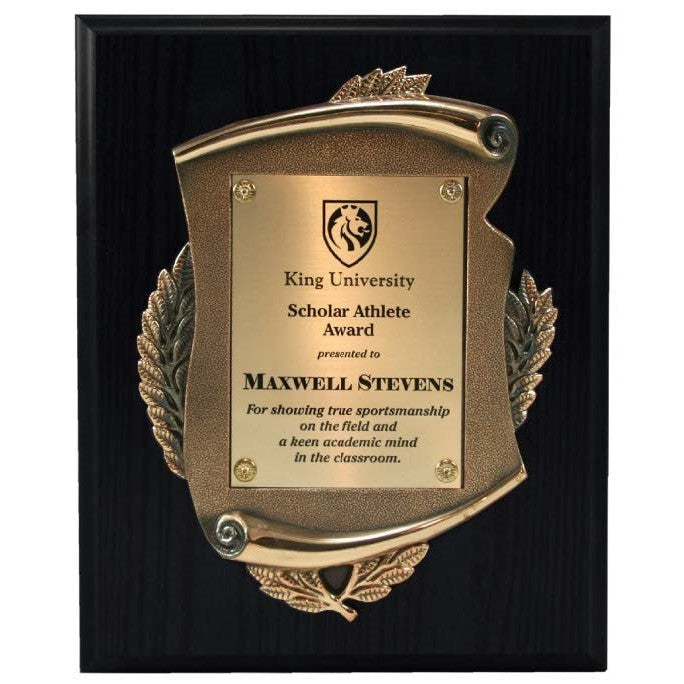 Plaque with Antique Gold Scroll Mount