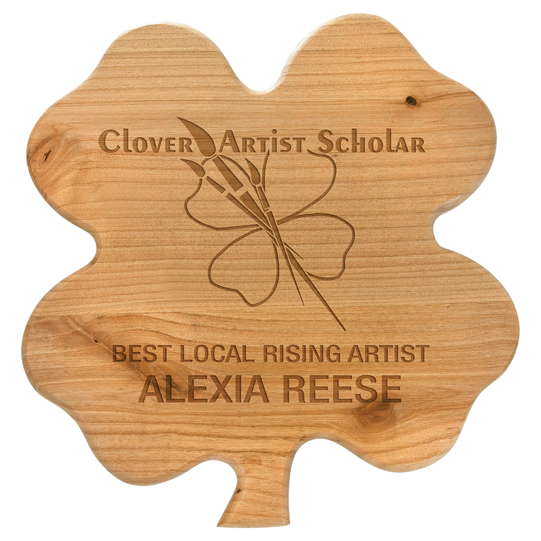 Genuine Red Alder Clover Plaque