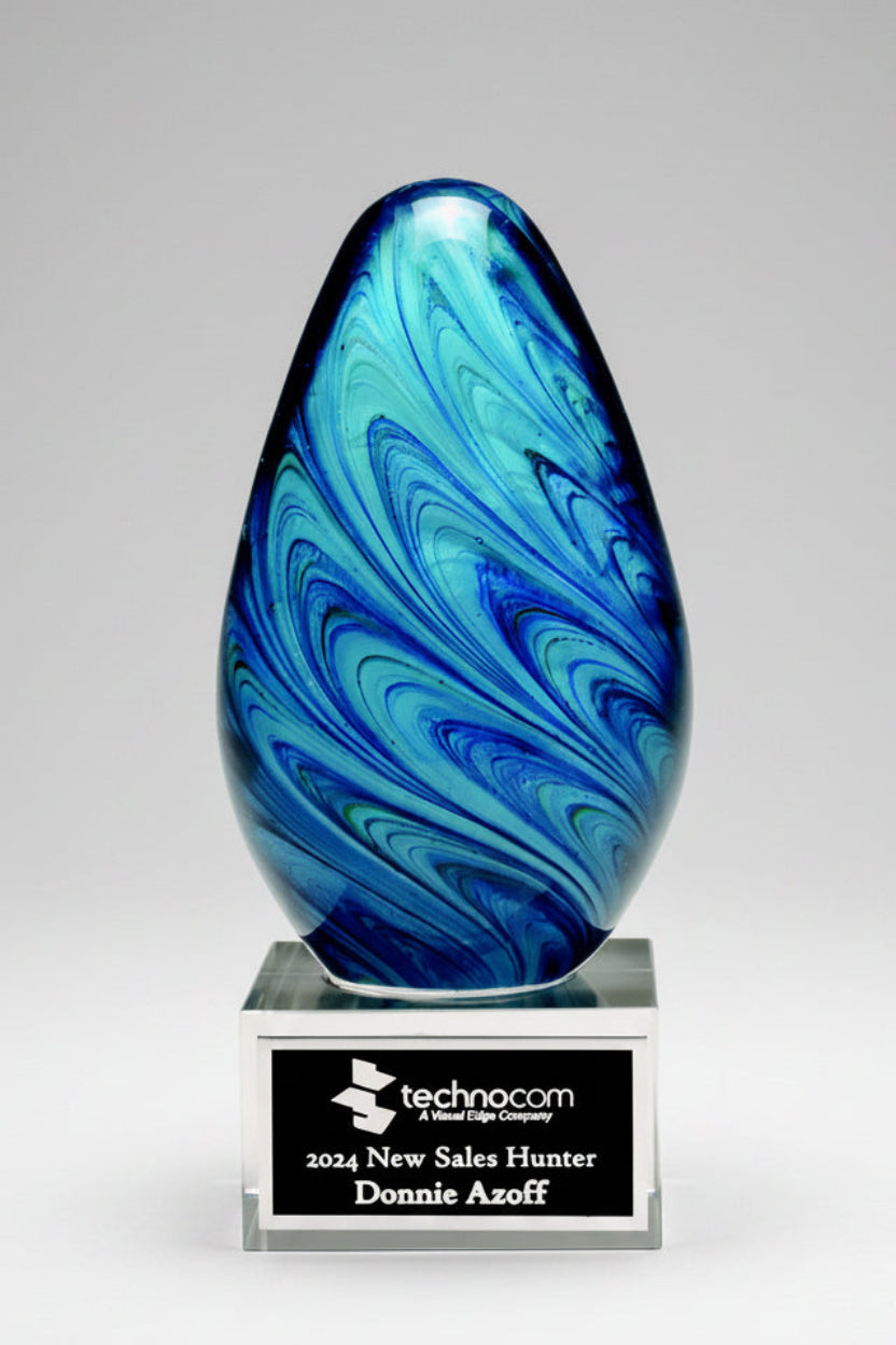 Blue Swirl Art Glass Award