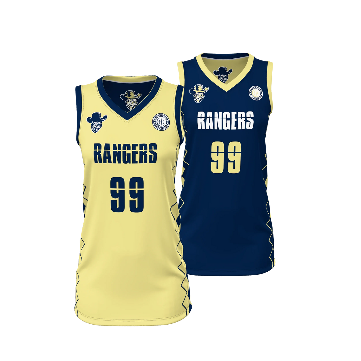Custom Sublimated Women's & Girls' Reversible V-Neck Basketball Jersey — BBJ02R supplier view 1