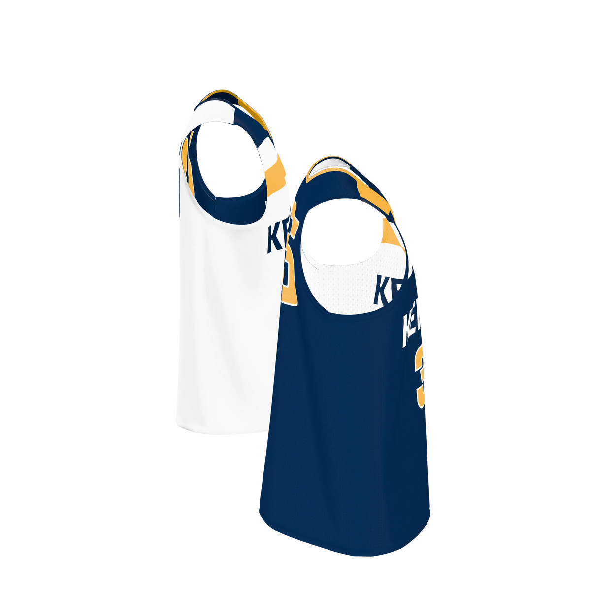 Custom Sublimated Men's & Youth Single-Ply Reversible V-Neck Basketball Jersey — BBJ07SPR supplier view 5