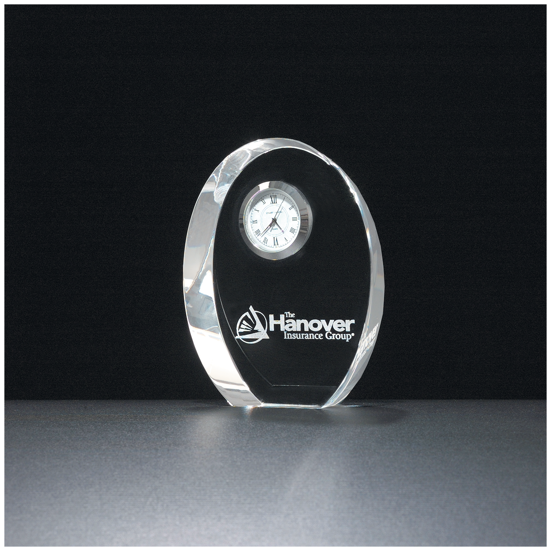 Crystal Oval Desk Clock