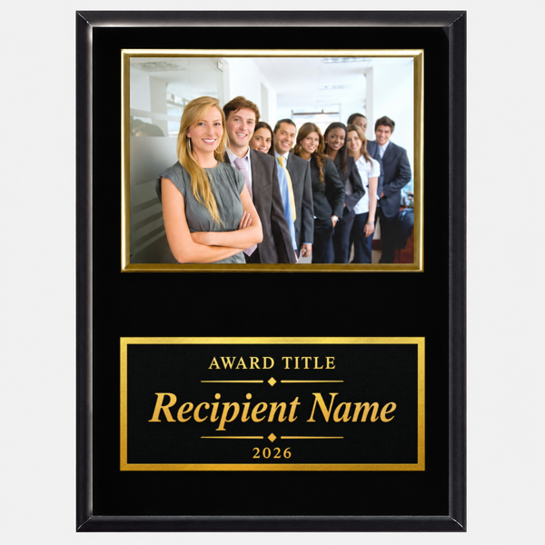 Portrait Gold Frame Plaque with Landscape Photo