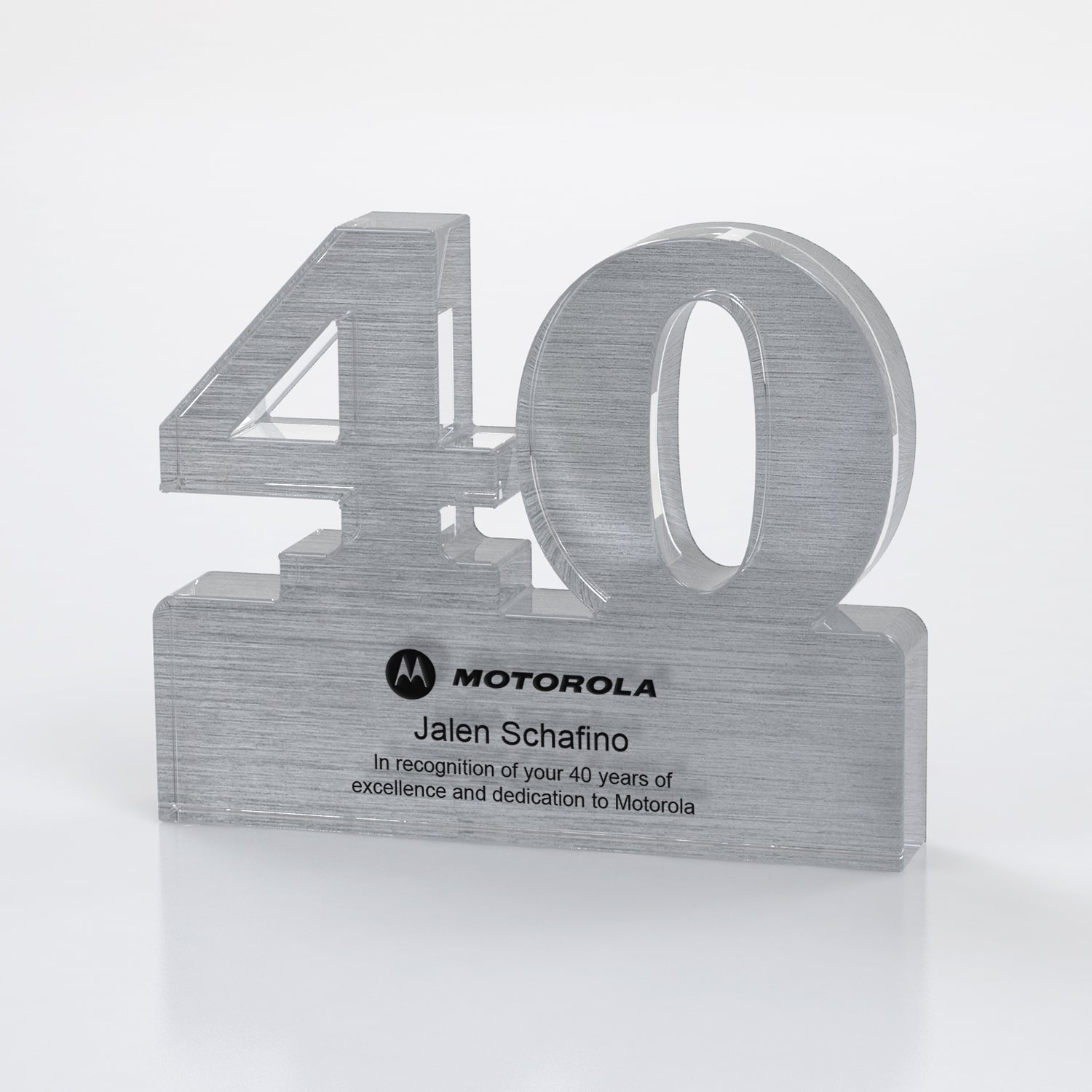 Brushed Metallic Numeral Award
