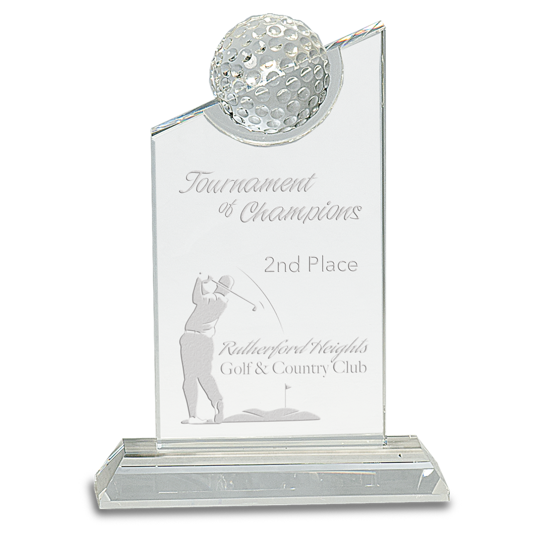 Crystal Golf Slant Tablet Award