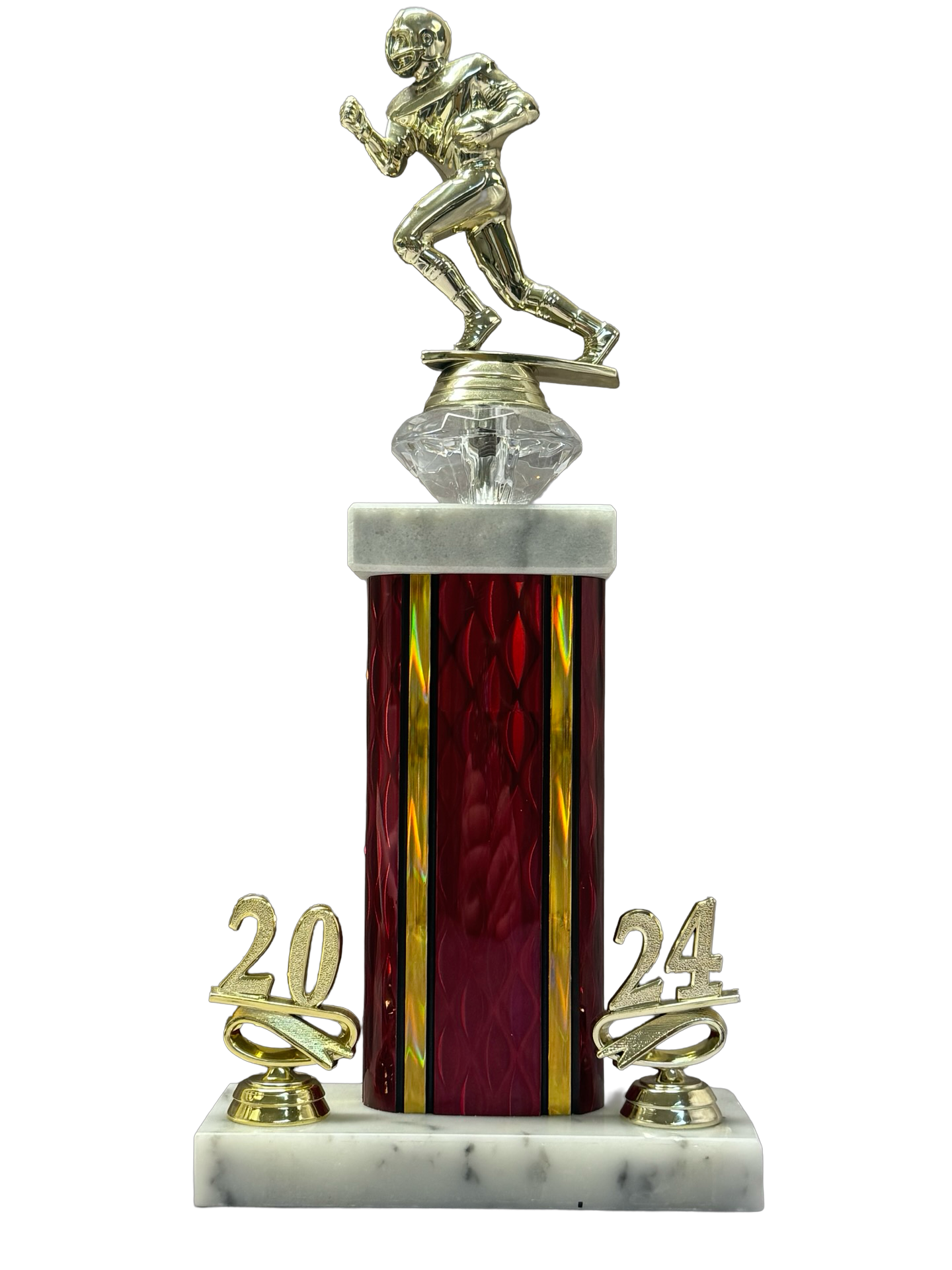 Single Rectangle Column with Colored Diamond Jewel and Double Trim