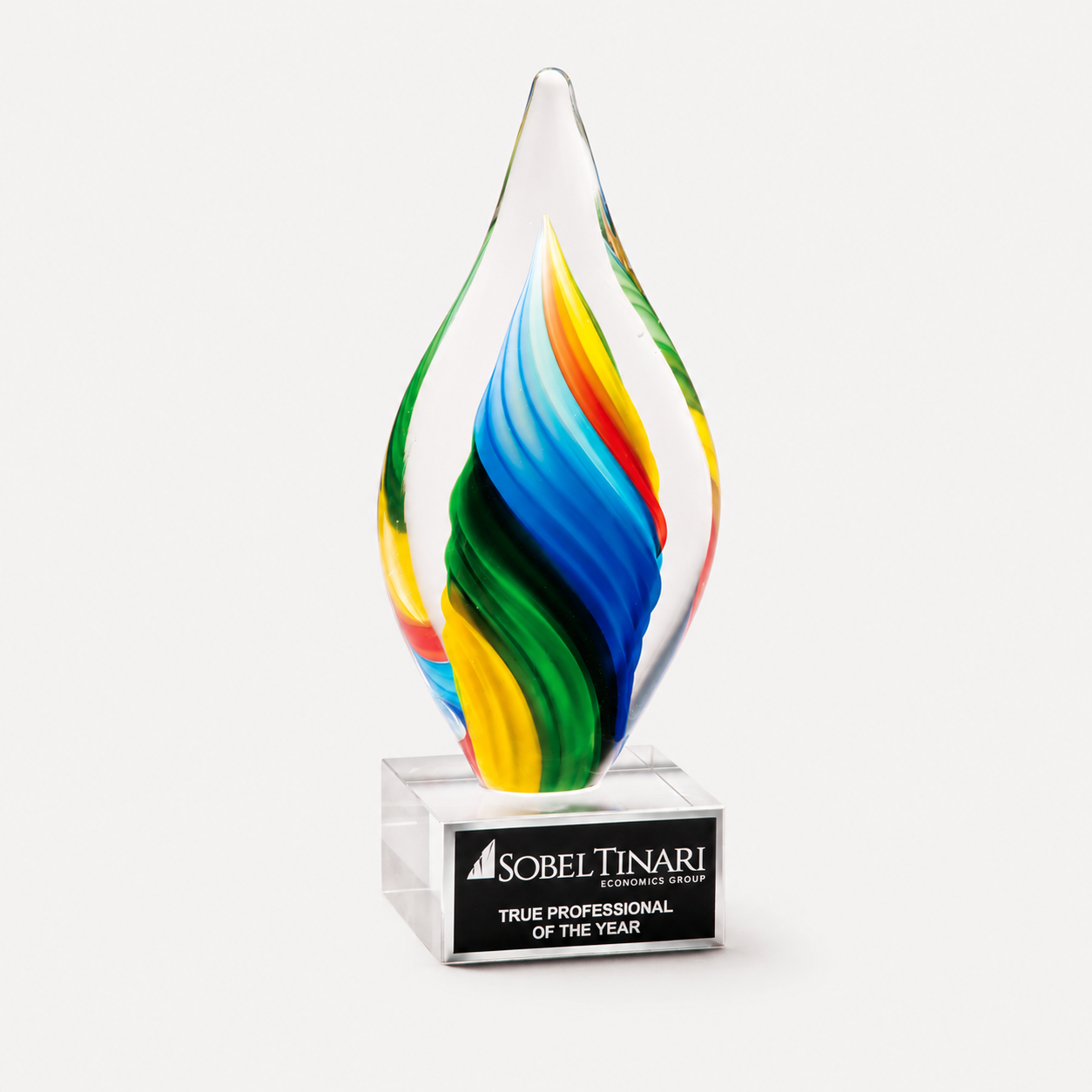 Rainbow Twist Art Glass Award