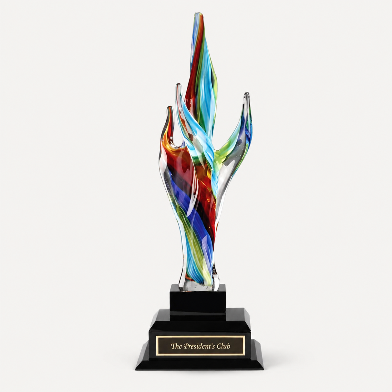 Multicolor Flame Art Glass Award