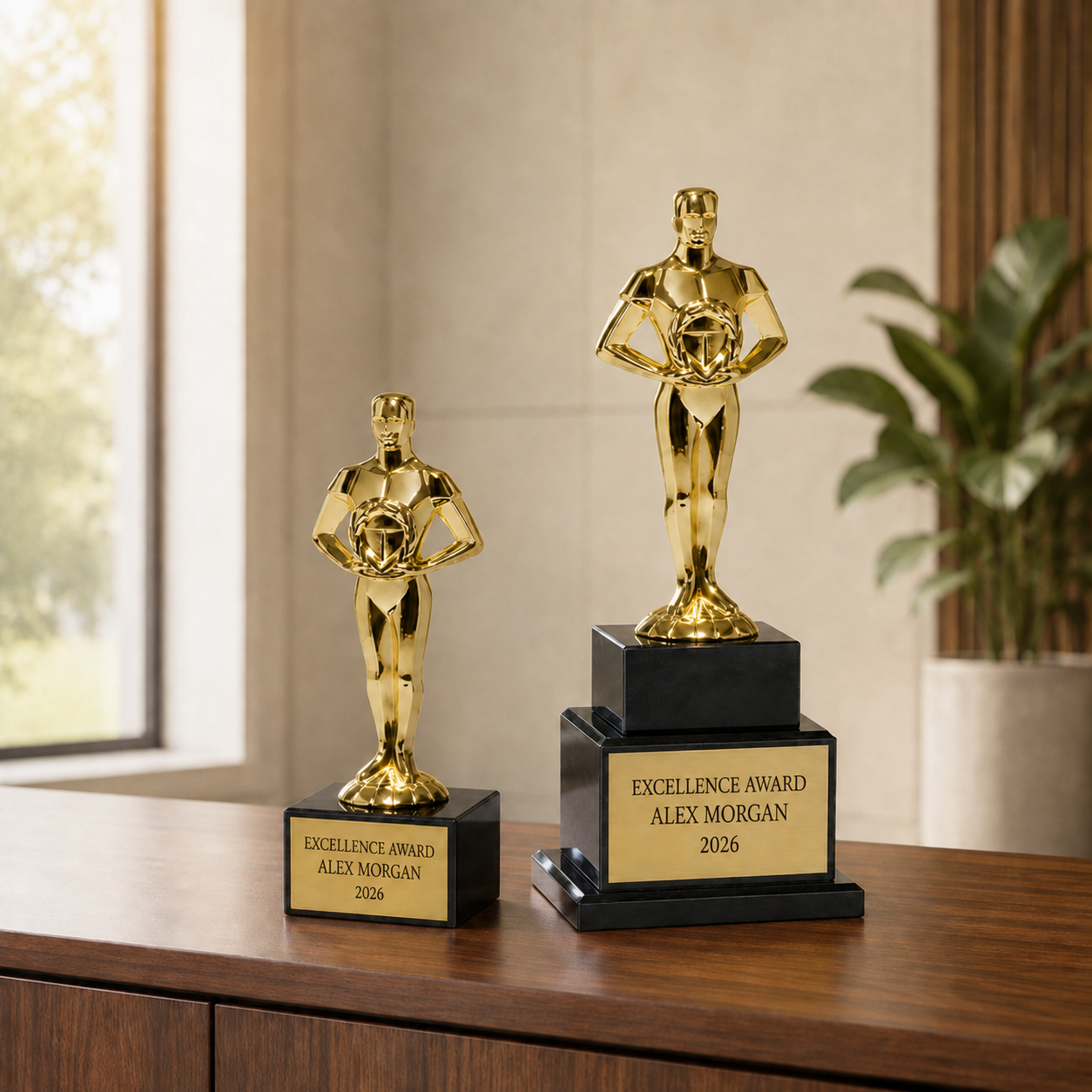 Gold Achiever Figure Trophy on Marble Base