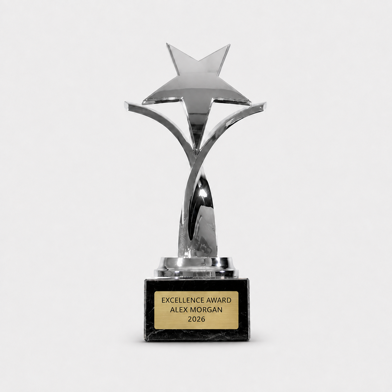 Twisting Star Award on Black Marble Base