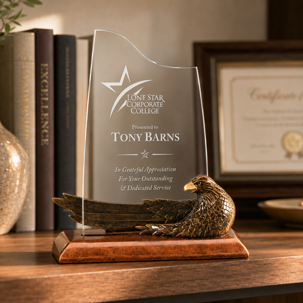 Reclining Eagle Acrylic Award