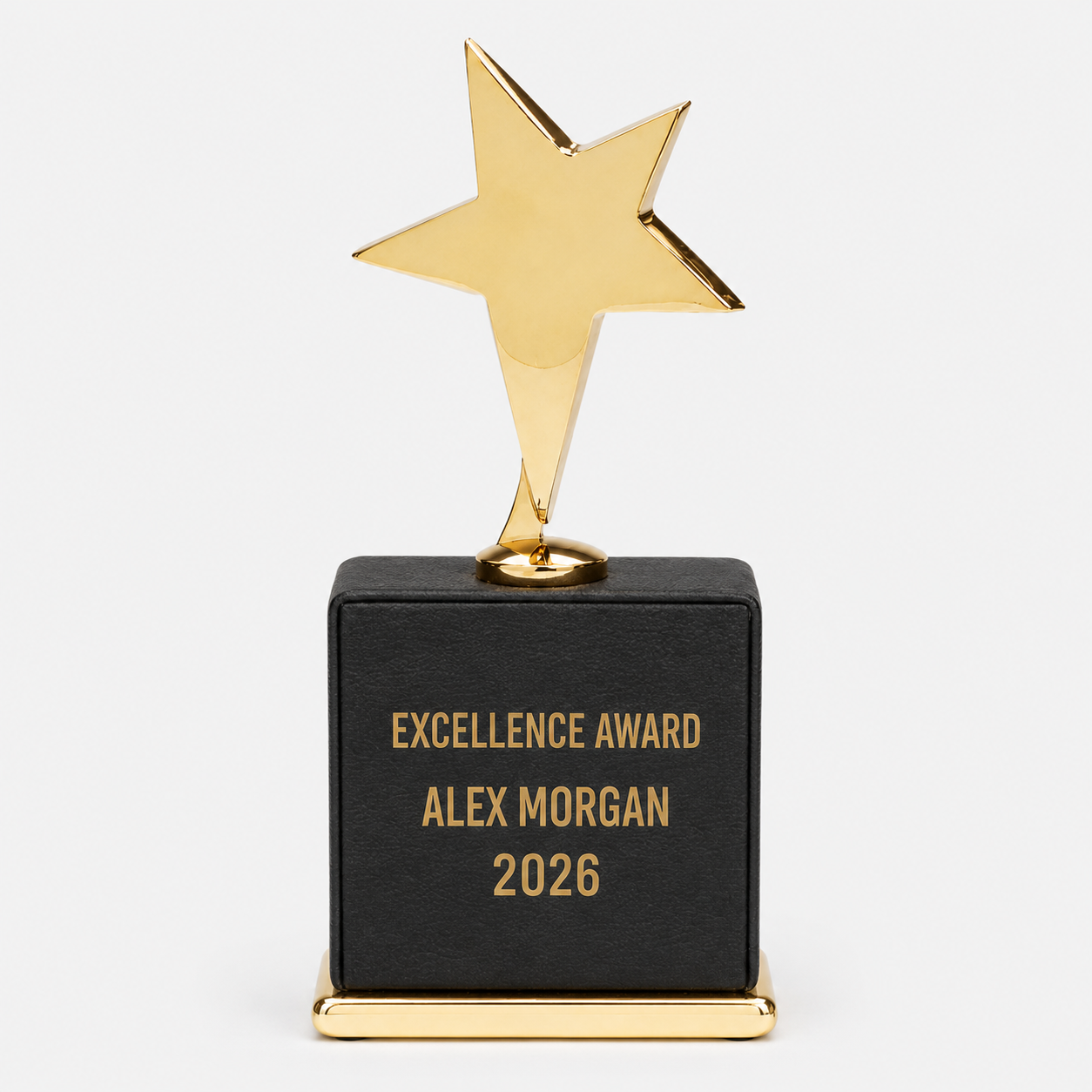 Star Award on Leatherette Base