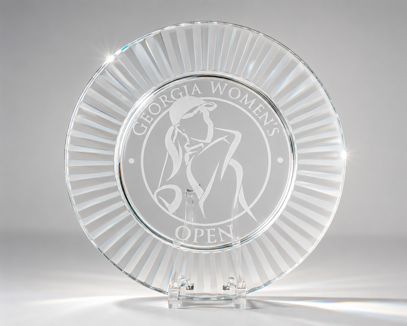 Sunburst Crystal Plate Award