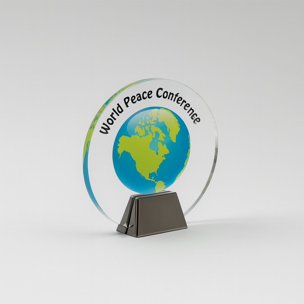 Acrylic Circle With Chrome Base