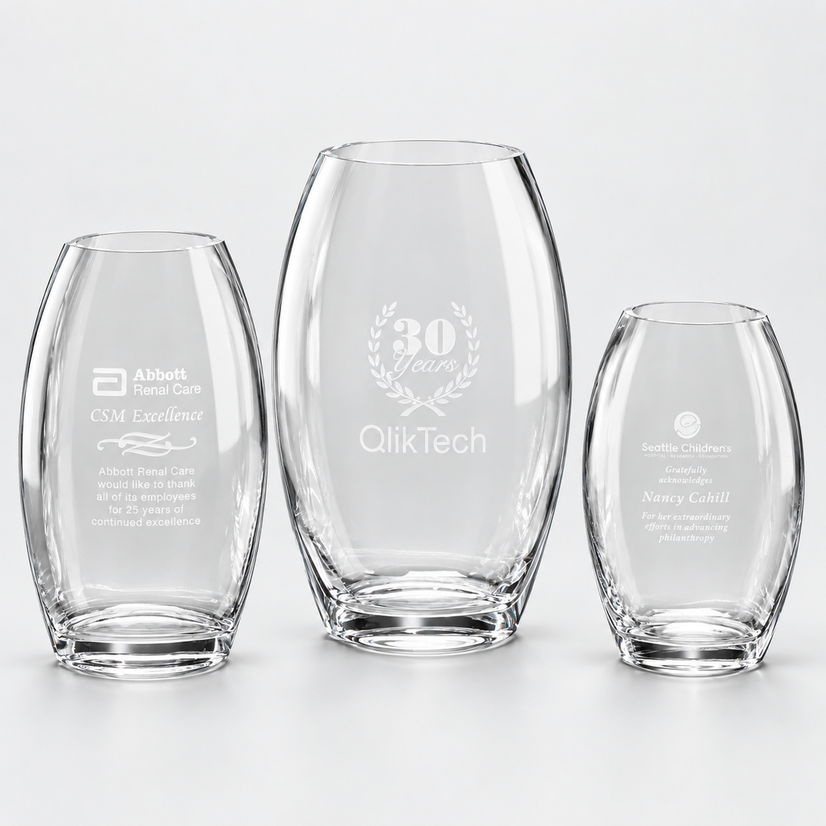 Clear Oval Vase