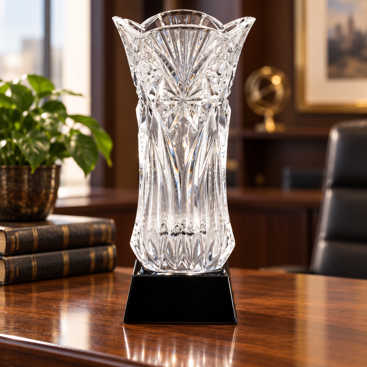 Crystal Vase on Black Base