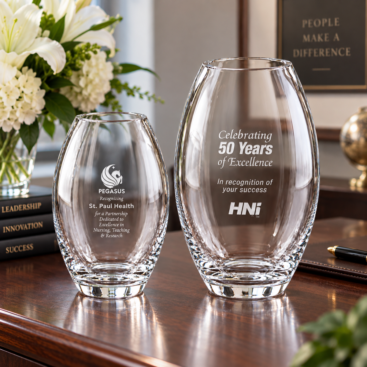 Clear Barrel Vase