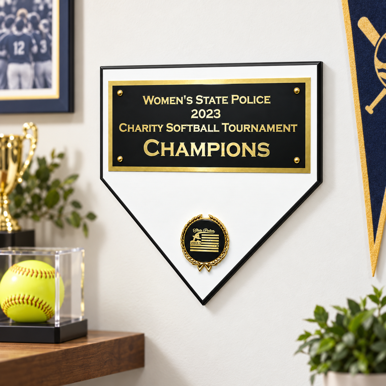 Home Plate Plaque with Plate