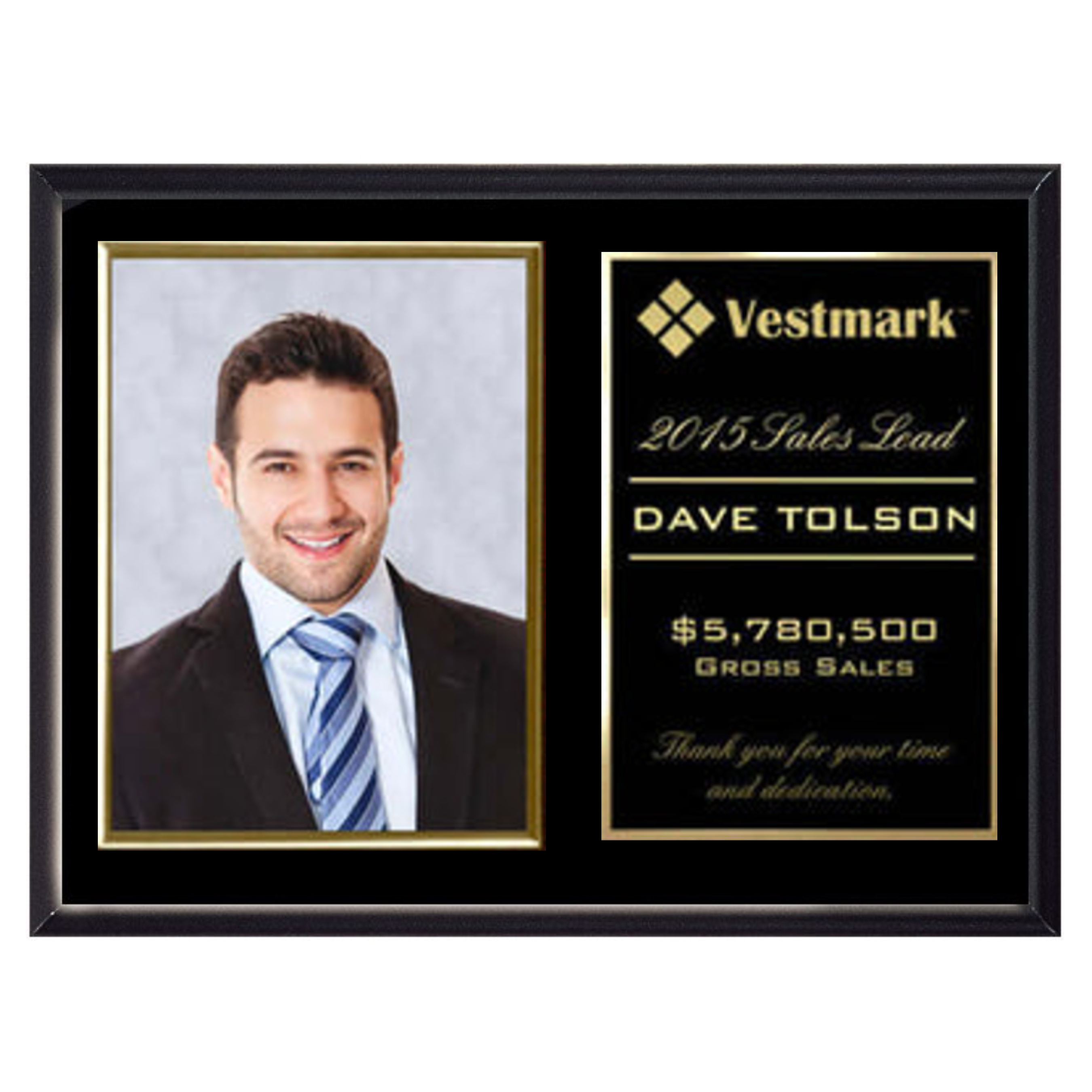 Gold Frame Photo Plaques Landscape