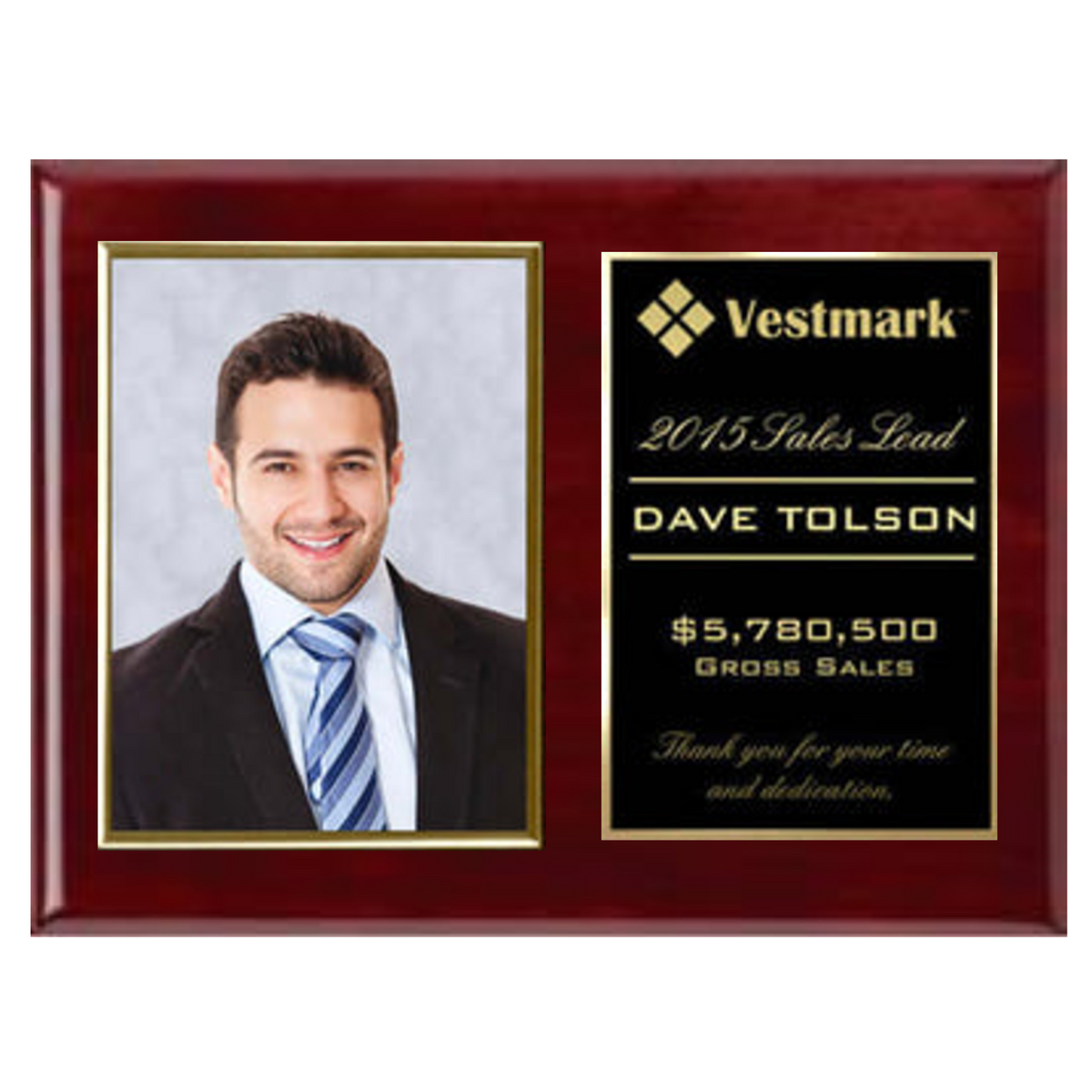 Landscape Gold Frame Plaque with Portrait Photo