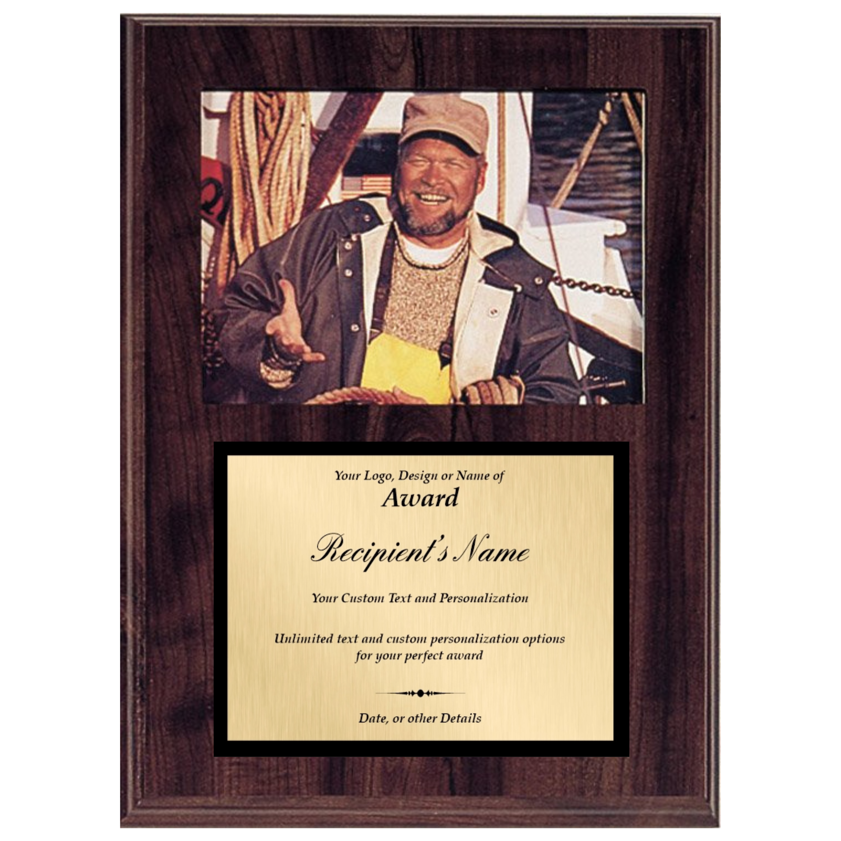 9x12 Cherry photo plaque with drop in 5x7 photo