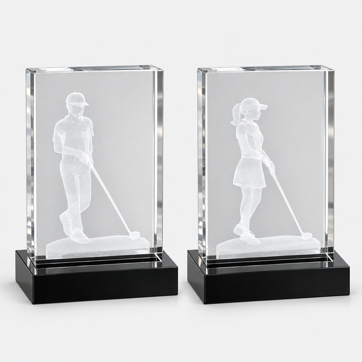 3D Crystal Golf Award