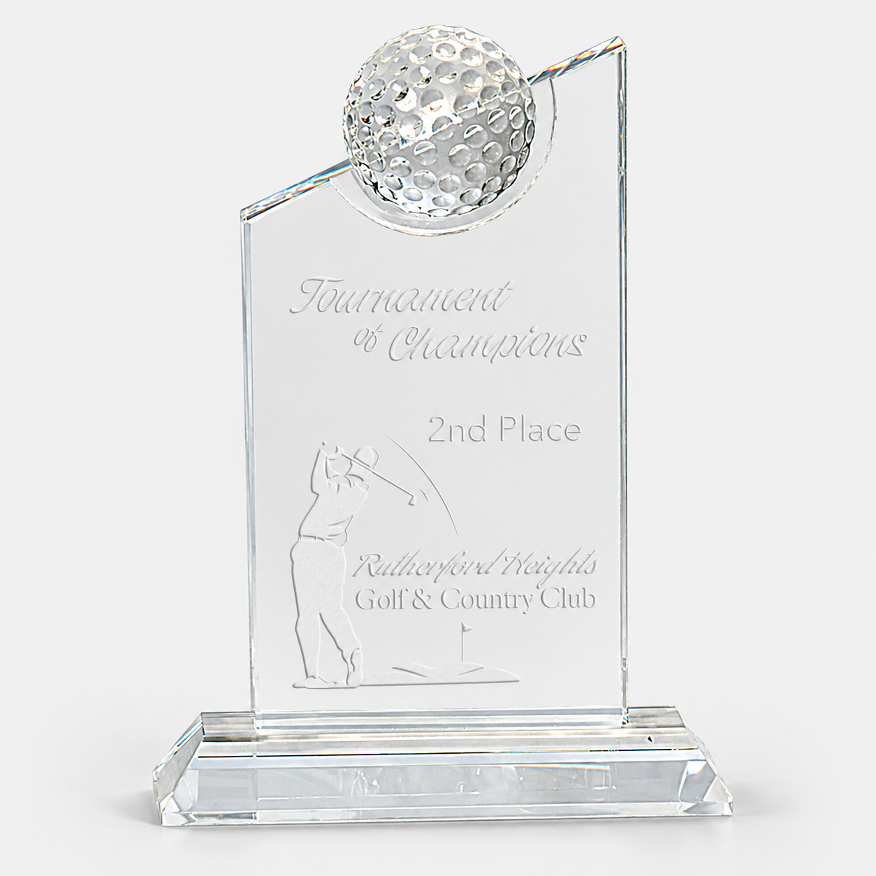 Crystal Golf Slant Tablet Award