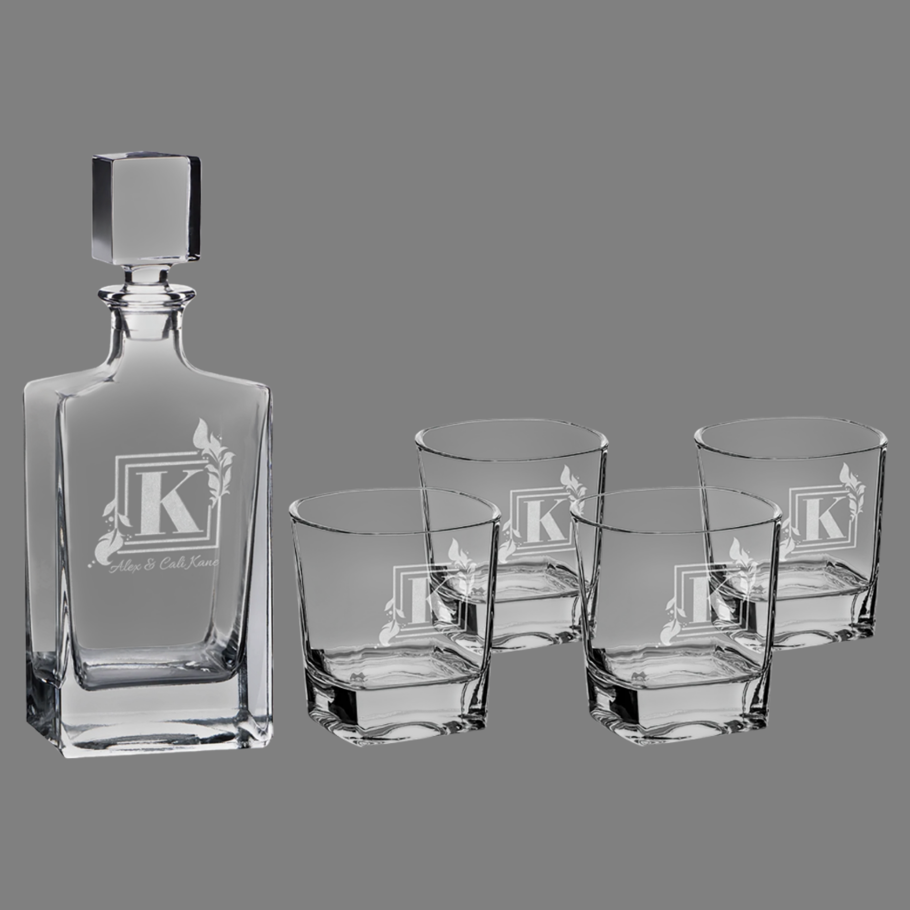 Polar Camel Decanter Set with Four Glasses and Gift Box