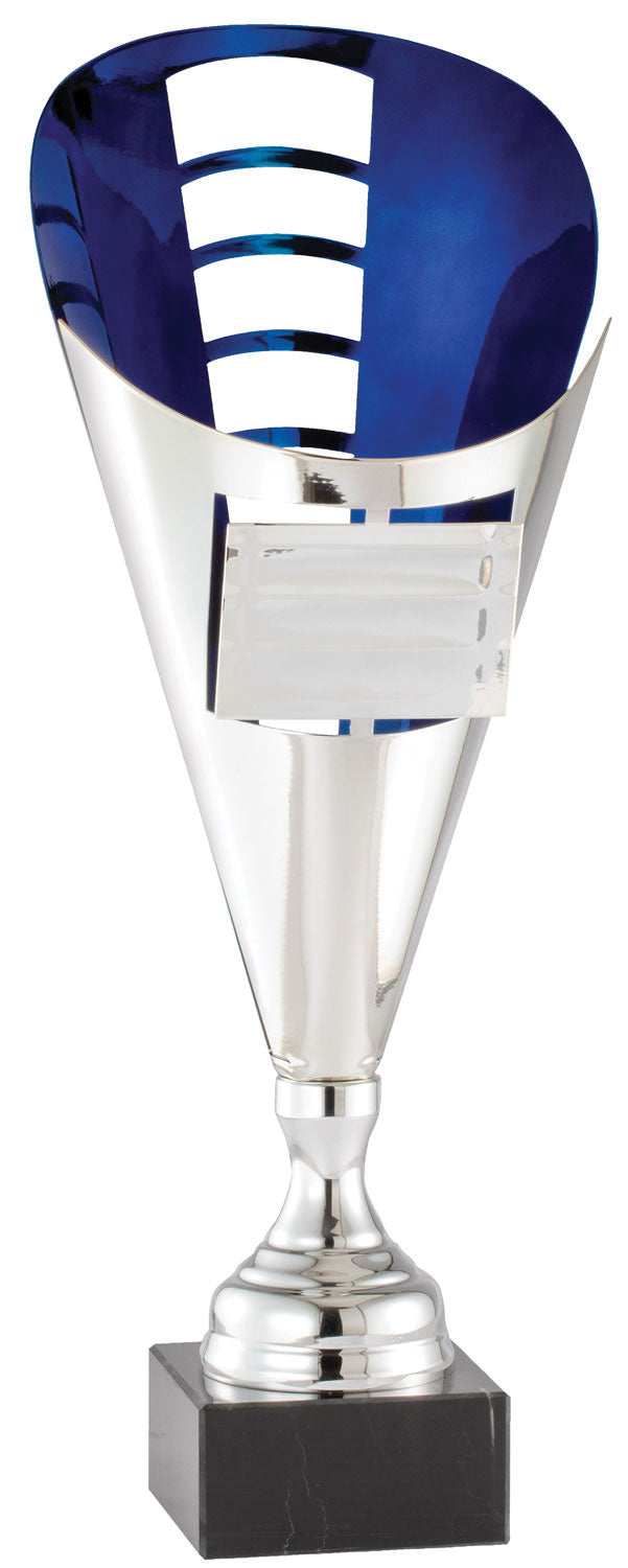 Silver and Blue Flare Cup