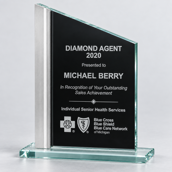 Zenith Black Silkscreened Glass Award
