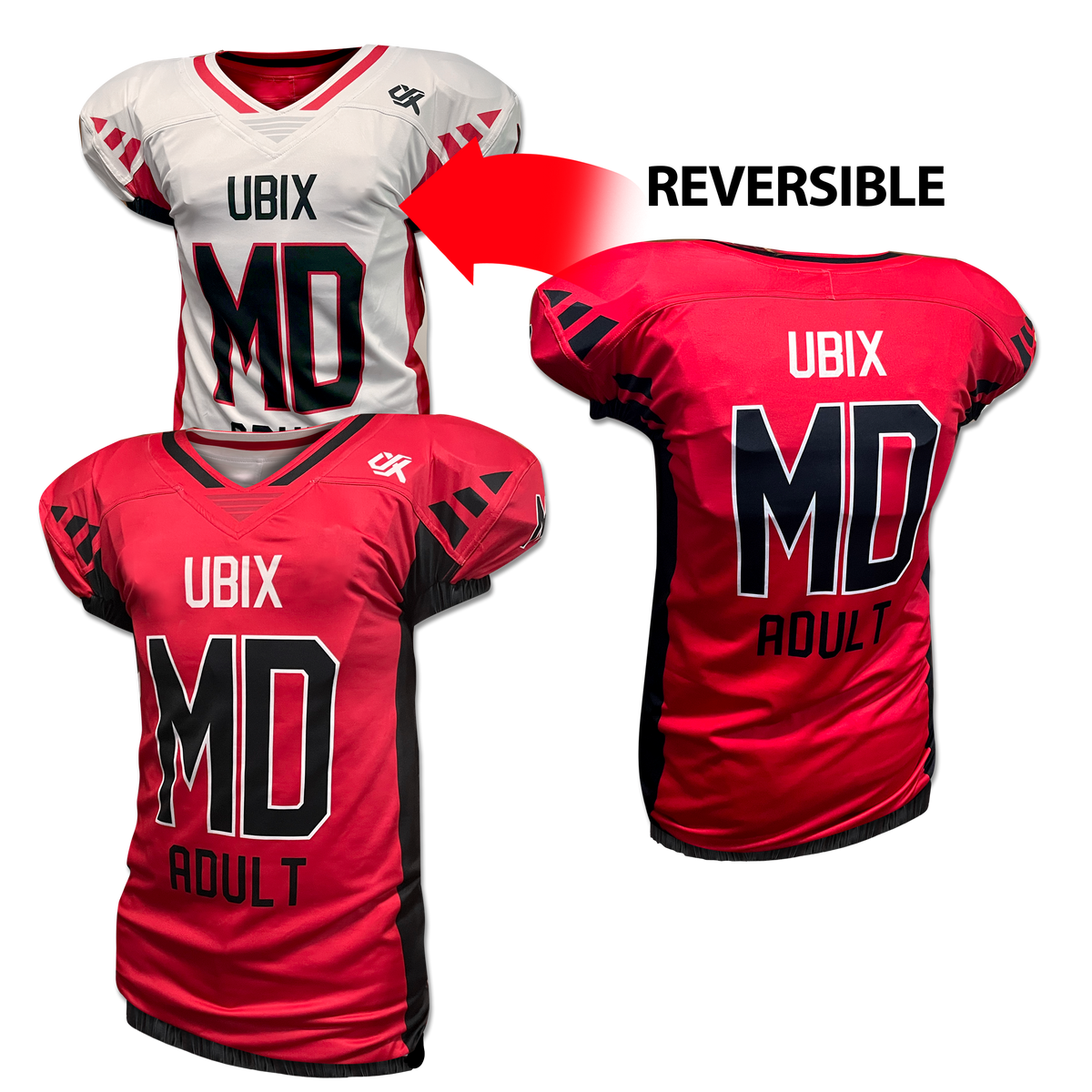 Custom Sublimated Men's & Youth Reversible Elastic-Bottom Football Game Jersey — supplier alternate design