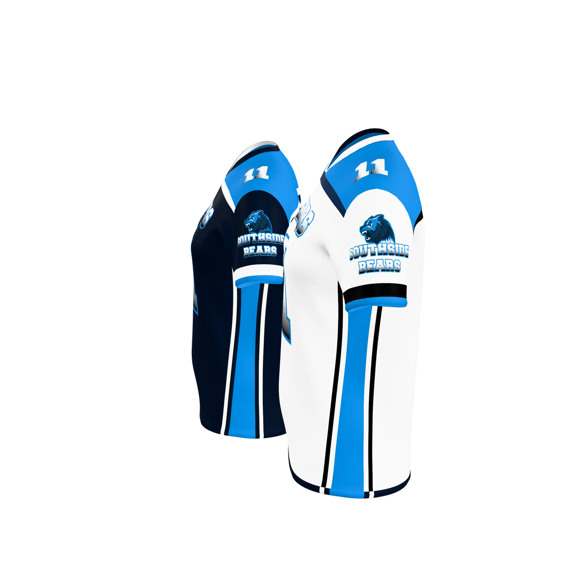 Custom Sublimated Women's & Girls' Single-Ply Reversible Football Fan Jersey — supplier view 3