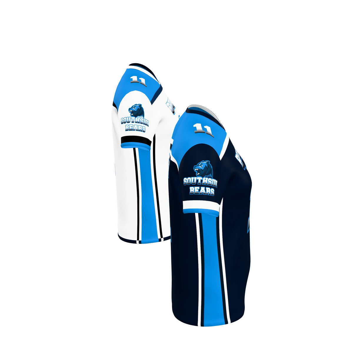 Custom Sublimated Women's & Girls' Single-Ply Reversible Football Fan Jersey — supplier view 7
