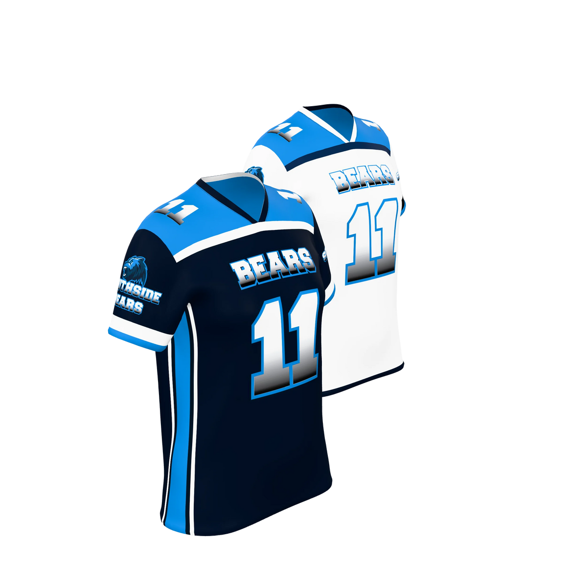 Custom Sublimated Women's & Girls' Single-Ply Reversible Football Fan Jersey — supplier view 8