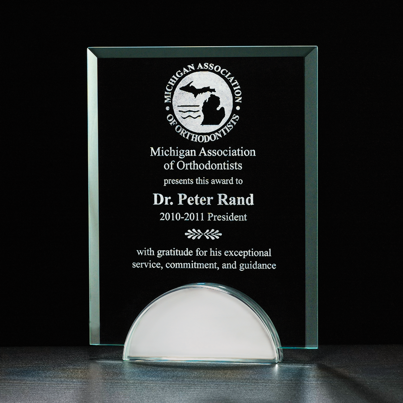 Apex Series Glass Award with Mirror Base