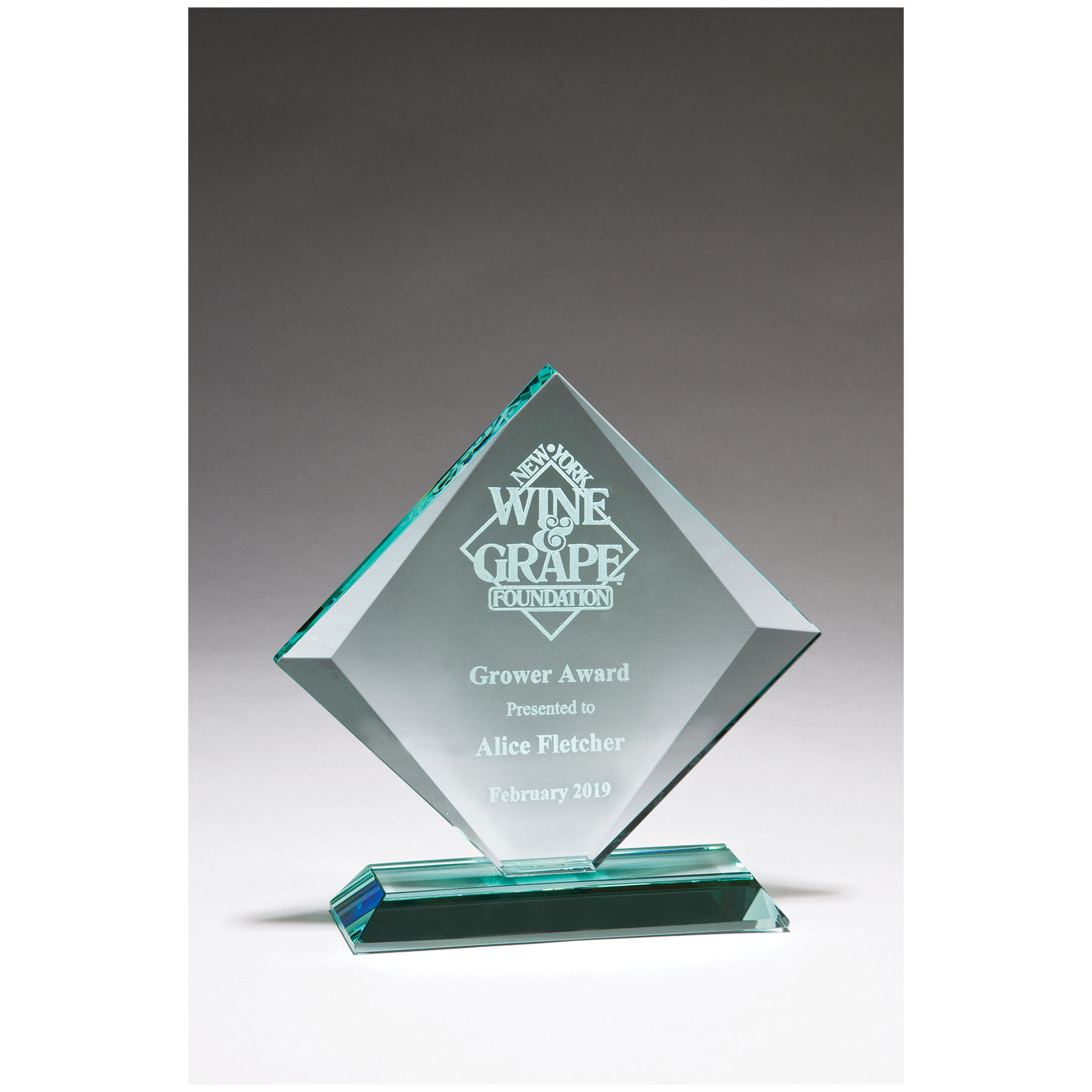 Diamond Series Thick Jade Glass Award