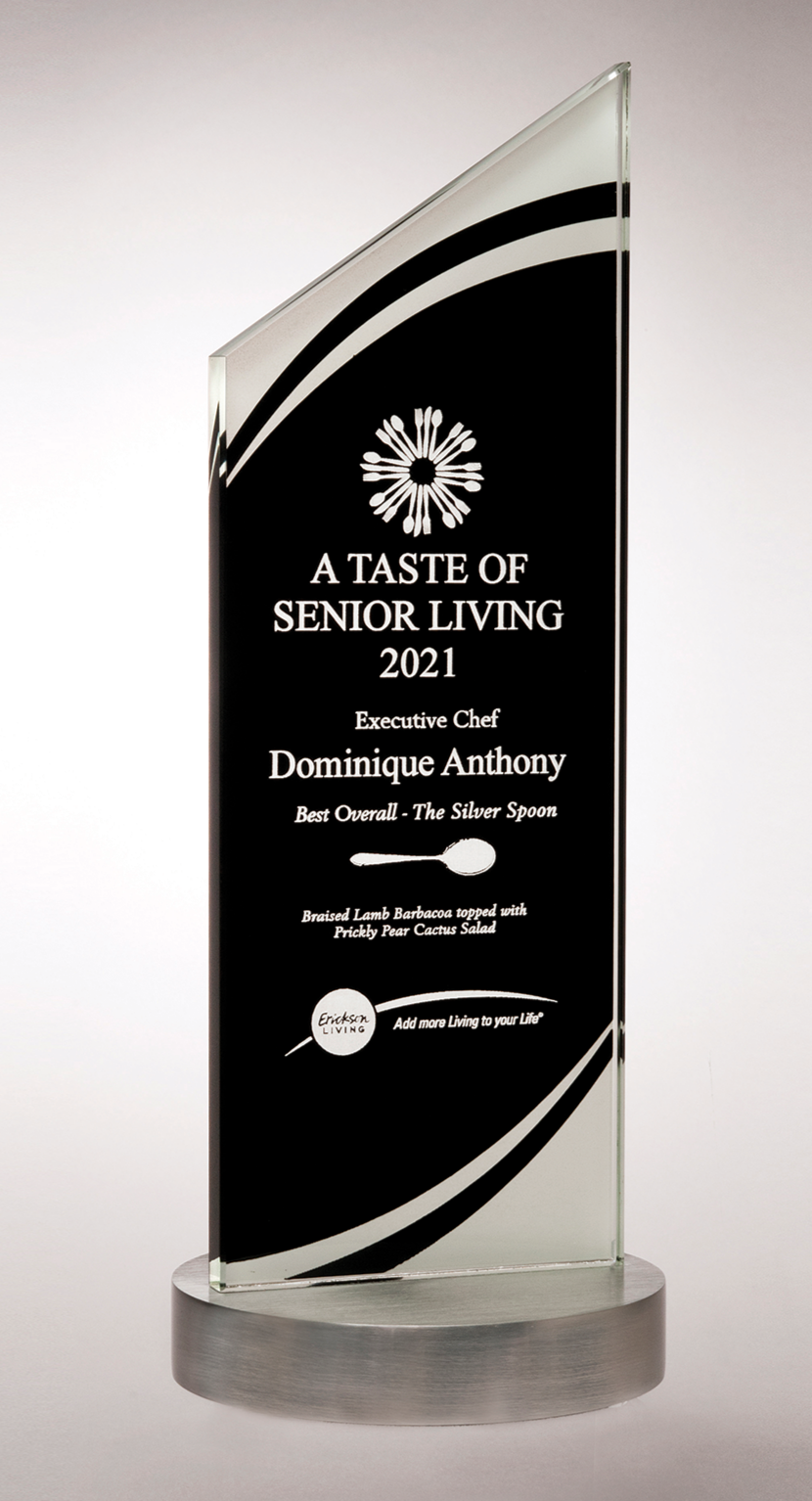 Zenith Series Black Glass Award with Heavy Aluminum Base