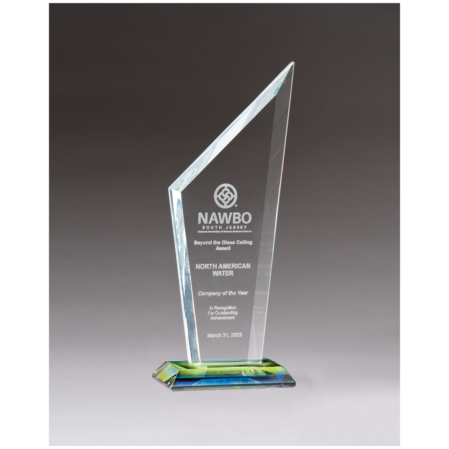 Zenith Series Clear Glass Flame on Prism-Effect Base